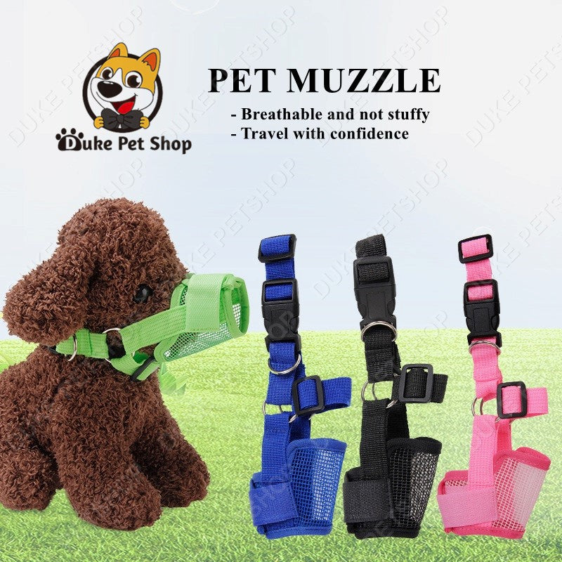 Pet Dog Puppy Adjustable Mask Mesh Breathable Safety Anti Bark Bite Mouth Muzzle