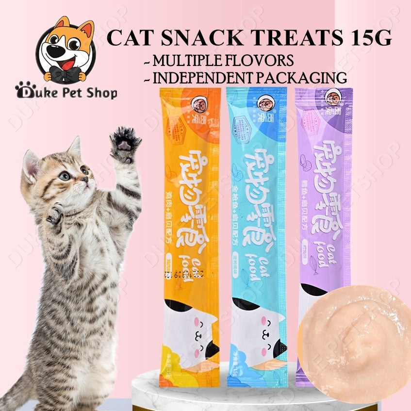 Cat Food 1pcs Cat Snack Treats 15g Cat Strip Fresh Wet Food Pack Liquid Nutrition Cats Big Kitten