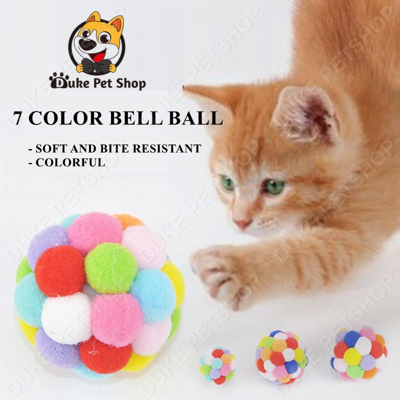 Pet Cats Colorful Elastic Ball Toy for Indoor Outdoor Cats Training Exercise Ball