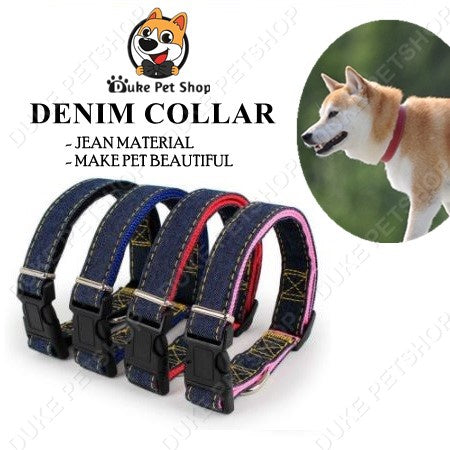 Pet Collar For Big Dog Collar Dog Denim Collar Dog necklace Cat collarPet Adjustable Collar