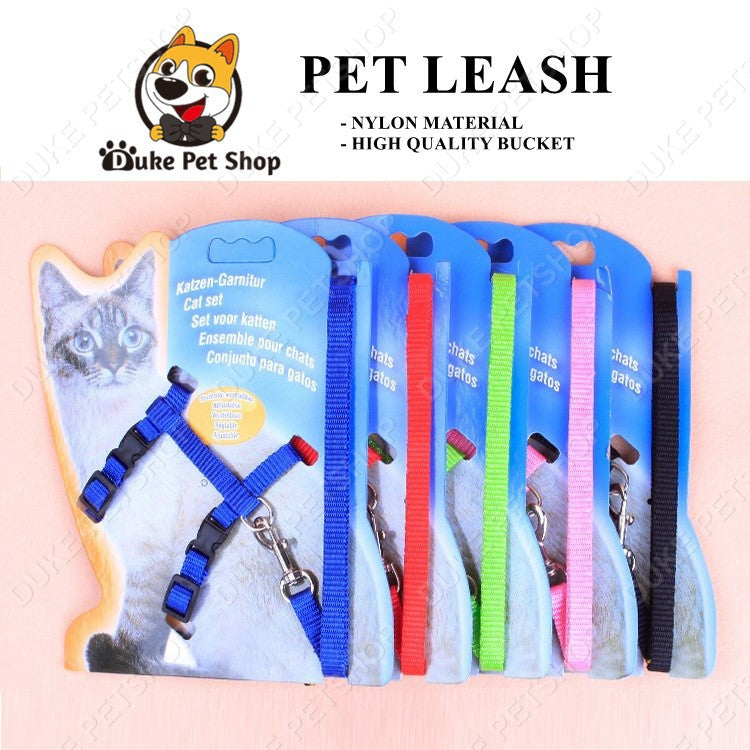 pet Harness Leash Collar Adjustable Nylon Rope Cat and Dog