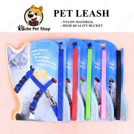 pet Harness Leash Collar Adjustable Nylon Rope Cat and Dog