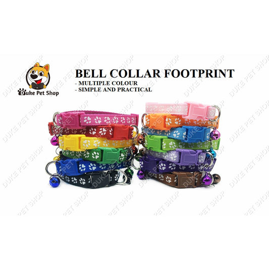 Dog collarDog Cat Single Footprint Bell Collar Cat Buckle Collar Cat Dog Collar