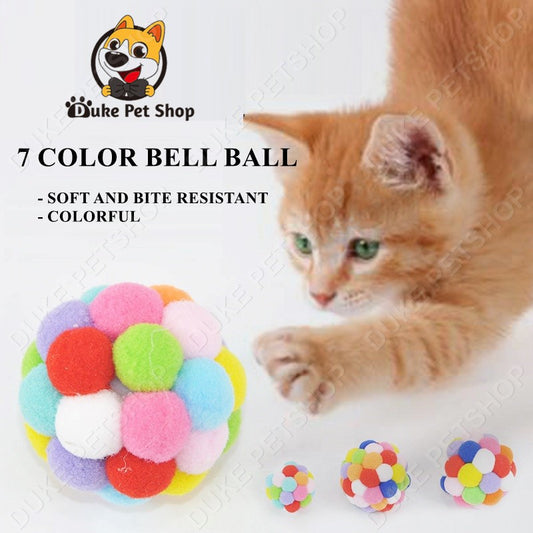 Pet Cats Colorful Elastic Ball Toy for Indoor Outdoor Cats Training Exercise Ball