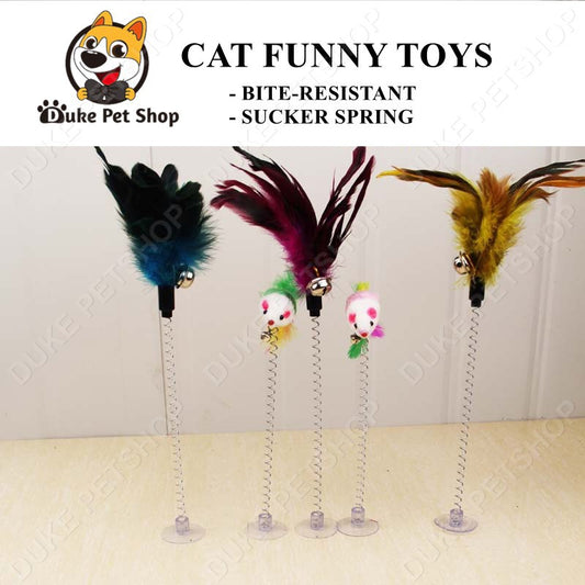 Funny Cat Playing Toys Plush spring Mouse Pet Toys Random Color