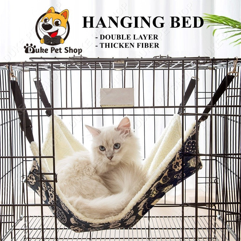 Cat Hammock Hanging Bed Cat Cage Fleece Cotton