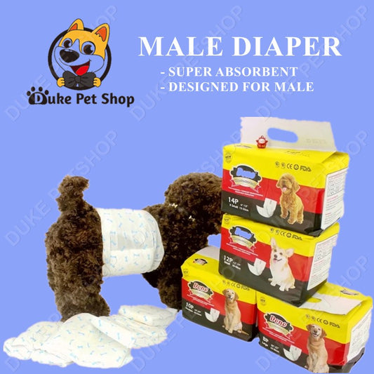 Dono Pet Male Dog Disposable Diaper Male Wraps WITH show Urine level (1 Pack)