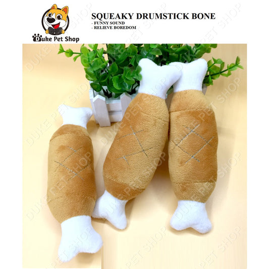 Pet Toy Squeaky Drumstick Bone Cat Puppy Dog Funny Soft Plush Toy