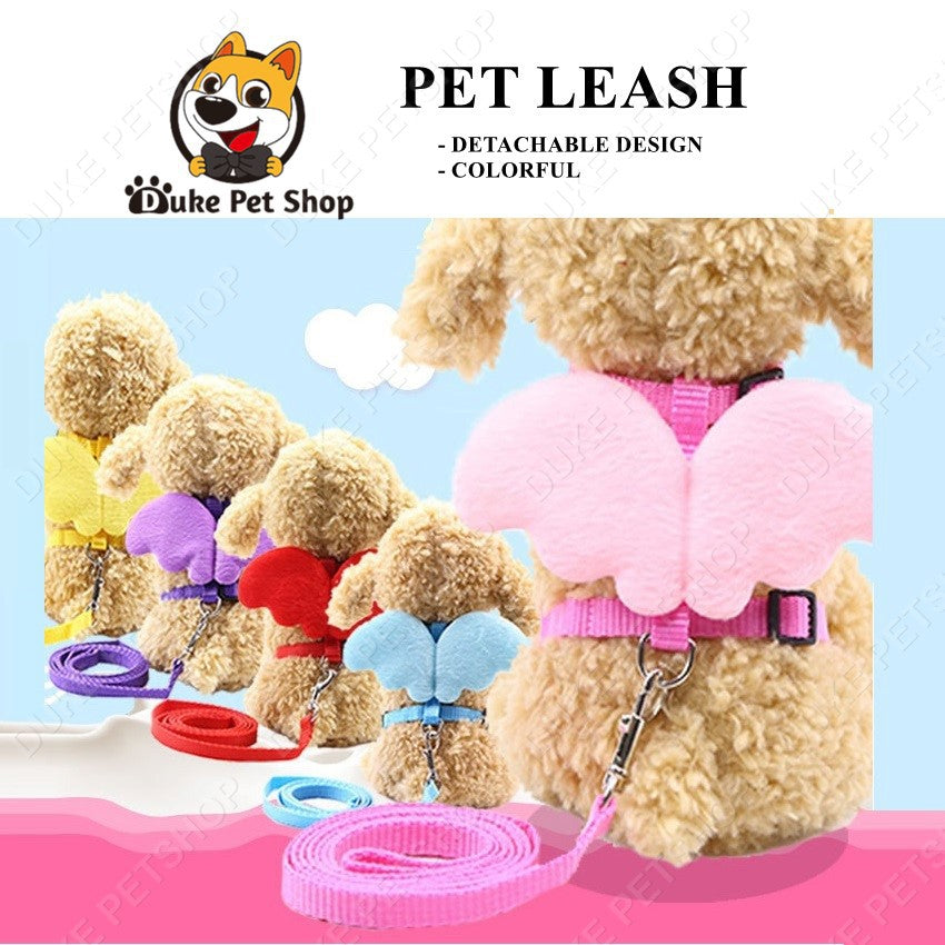 Pet Dog Leashes Collars Set Puppy Leads Angel Wing Harness