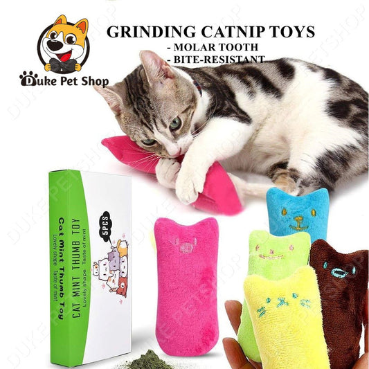 Teeth Grinding Catnip Toys Funny Interactive Plush Cat Toy Pet Kitten Chewing Vocal Toy Claws Thumb
